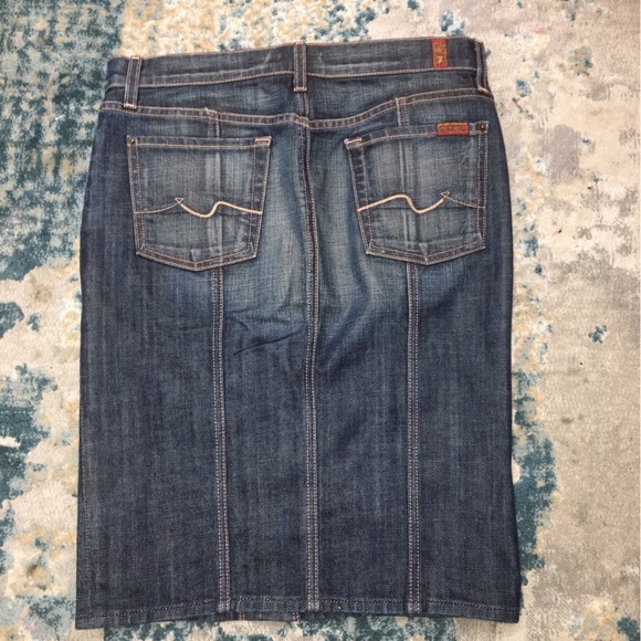 7 for all mankind button down denim skirt Jean skirt NWOT size 26 - Picture 2 of 8